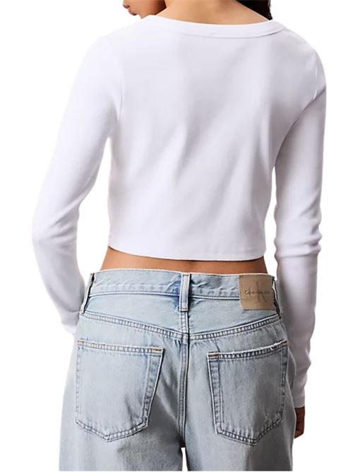 Cardigan bianco in cotone Calvin Klein Jeans | LV047C204GYAA